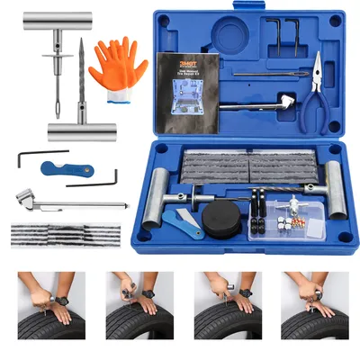 Immagine prodotto di Set di riparazione pneumatici Wolketon 73 pezzi strumento moto auto camion pneumatici set foratura