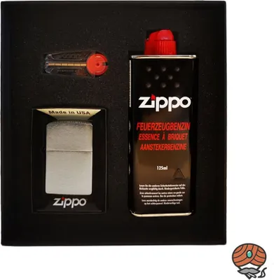 Produktbild von Zippo Geschenk Set, 1x Zippo Chrom, 1x Feuerzeugbenzin, 6 Feuersteine