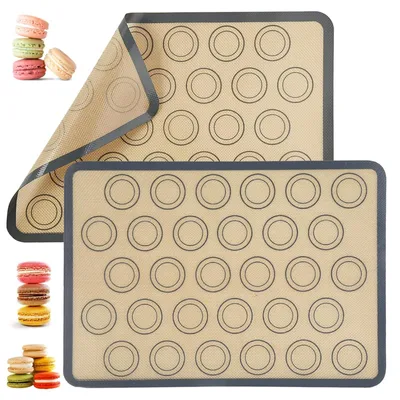 Produktbild von Backmatte Silikonbackmatte Backunterlage - 30 x 40 cm - 2 Stück - Antihaftbeschichtung - Grau