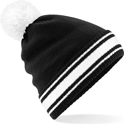 Produktbild von Beechfield B472 | Stadium Beanie - Farbe: Black/White - Größe: One Size