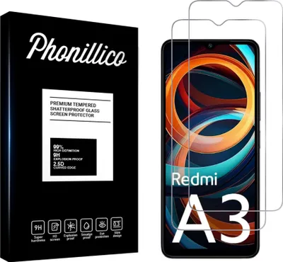 Produktbild von Hartglas für Xiaomi Redmi A3 [2 Stück] Displayschutzfolie Screen Protector Film Anti-Kratzer Glas Resistant Phonillico®