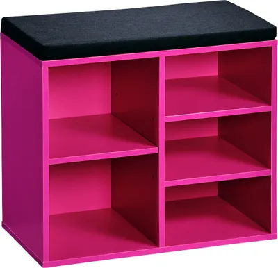 Produktbild von Schuhschrank mit Sitzkissen, pinkKESPER® Schuhschrank pink mit Sitzkissen, kompakt, 3 Fächer + 1 großes Fach, -e Spanplatte, mi, klein