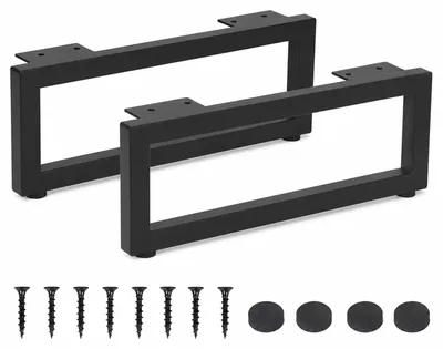 Zdjęcie produktu dla 2 sztuki metalowych nóg do stołu - 29 x 5,5 x 10 cm - czarne