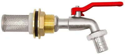 Zdjęcie produktu dla VARIOSAN odpływ wody deszczowej + zawór kulowy + zestaw sitka 14719, 3/4", mosiądz
