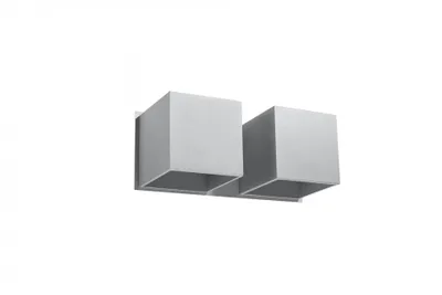 Produktbild von Wandleuchte QUAD 2 grau 2xG9 8W Aluminium 11x12x26cm Sollux Lighting