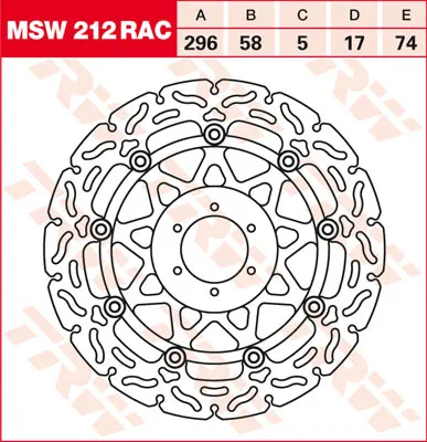 Obrázok produktu pre Brzdový kotúč TRW Sportive plávajúci MSW212RAC CBR400F2 NC23