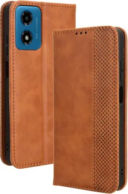 Produktbild von Motorola Moto G04(s) / G24 (Power) / E14 Hülle - Coverup Vintage Style Klapphülle - Braun