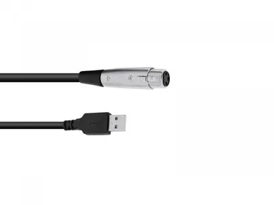 Produktbild von OMNITRONIC Adapterkabel USB/XLR(F) 3m sw