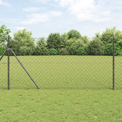 Zdjęcie produktu dla Ogrodzenie z siatki z mocowaniem do podłoża 10 x 1,4 m Szary