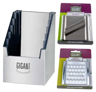 Image de Boîtier Gigant pour râpe à légumes 4 en 1, avec 2 adaptateurs. Accessoire pour râpe multifonction