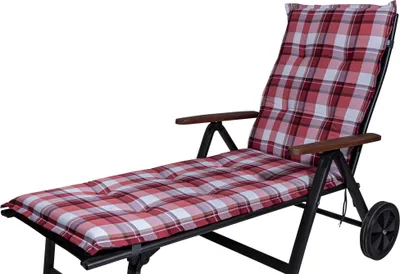 Produktbild von Auflage Rollliege Milano 2396 rot-weiß kariert 190x60x6 cm KETTtex