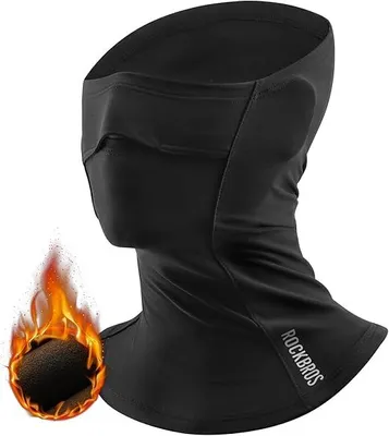 Produktbild von ROCKBROS Halbe Sturmhaube Uni Fleece Nackenwärmer Winter Warm Für Ski Laufen Fahrrad Motorrad Outdoor Schwarz