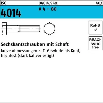 Produktbild von Reyher Sechskantschrauben ISO4014 A 4-80 M 10x120 A 4-80 (25 Stück)