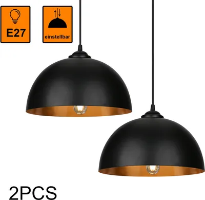Produktbild von Jopassy Pendelleuchte Lampenschirm 2er Set Pendellampe Industrielle Vintage Metall E27 Hängelampe 60W Hängeleuchte Deckenlampe Ø 30cm