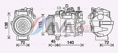 Zdjęcie produktu dla AVA COOLING SYSTEMS MSAK710 6SEU16C Klimatyzacja Sprężarka klimatyzacji PAG 46 R134a R1234yf pasująca do MERCEDES-BENZ Klasa M (W166)