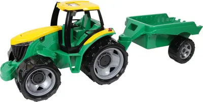 Produktbild von LENA® Starke Riesen Traktor mit Anhänger, mit Schiebedach, 100 kg Tragkraft