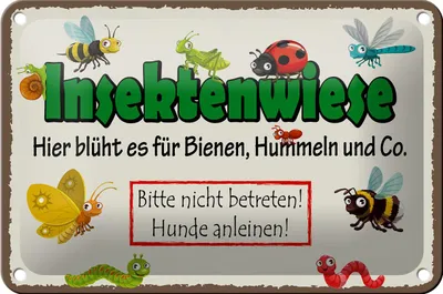 Produktbild von Blechschild Hinweis 18x12cm Insektenwiese Bienen Hummeln