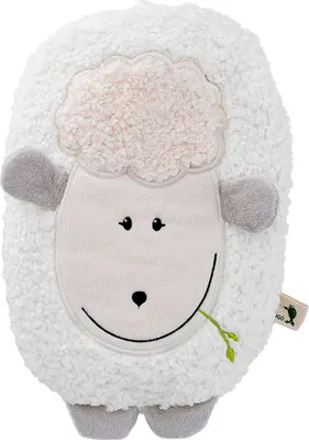 Produktbild von HUGO FROSCH Wärmflasche Lamm Flauschbezug mit Klettverschluss 0,8 Liter weiß