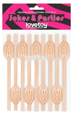 Productafbeelding van Vaginavormige rietjes, 9 stuks