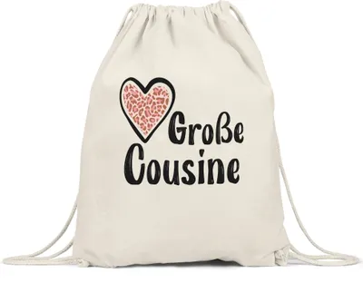 Produktbild von Große Cousine Turnbeutel Gymsack Love Beschützerin Liebe Familie Spaß Freude Cousinen Geborgenheit Zusammenhalt