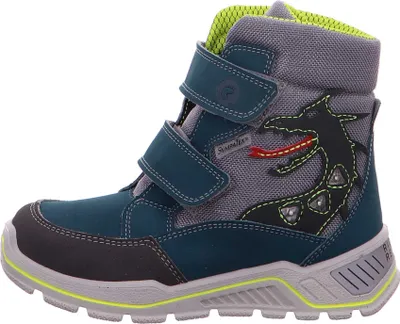 A single child's boot is shown against a white background.