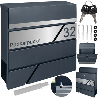 Obrázek produktu pro Poštovní Schránka Na Korespondenci S Číslem, Laminát, Brušená Ocel