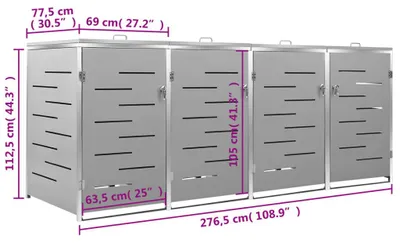 Image de Conteneur à déchets - Poubelle - Bac à déchets - Conteneur à couvercle basculant - Conteneurs - Capacité supplémentaire de plus de 4 tonnes