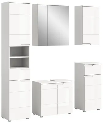 Produktbild von Solero Badmöbelset S3 Weiß hochglanz, weiß.