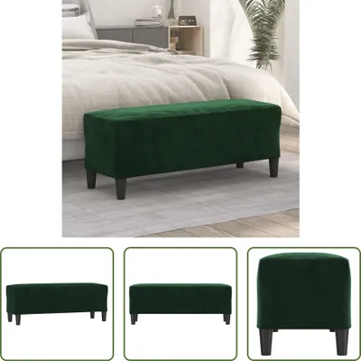 Productafbeelding van De Living Store zitbank, donkergroen, 100x35x41 cm, fluweel