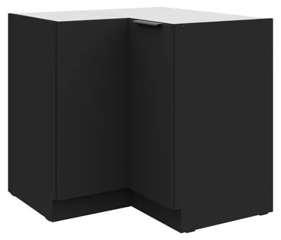 Produktbild von Küchen Eckunterschrank 90x90 cm SIENA Schwarz Küche Küchenzeile Küchenblock
