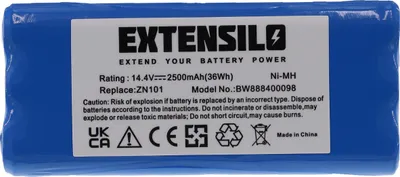 Produktbild von EXTENSILO Akku kompatibel mit Aircraftvacuums Pilot Staubsauger (2500 mAh, 14,4 V, NiMH)