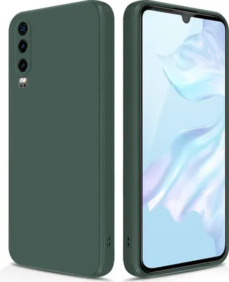 Produktbild von Silikon Hülle für Huawei P30 Flüssigsilikon Dünn Gel Gummi Matt Kratzfeste Schutzhülle Nachtgrün