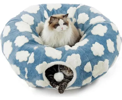 Produktbild von Faltbare Katzentunnel für Kätzchen, Kaninchen und kleine Hunde - Spieltunnel (Blau)