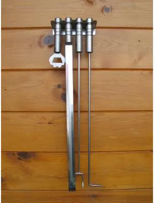 Produktbild von Schneider Edelstahl Grillbesteck Set mit Wandhalter Grillzubehör