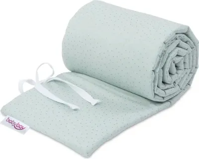Produktbild von babybay Nestchen Organic Baumwolle Royal passend für Modell Maxi, Boxspring, Comfort und Comfort Plus, mint Glitzerpunkte g