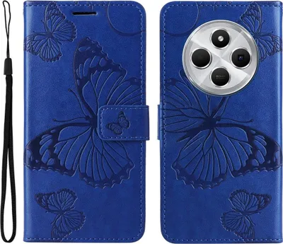 Produktbild von Xiaomi Redmi 14C Hülle - Coverup Schmetterlinge Klapphülle - Blau