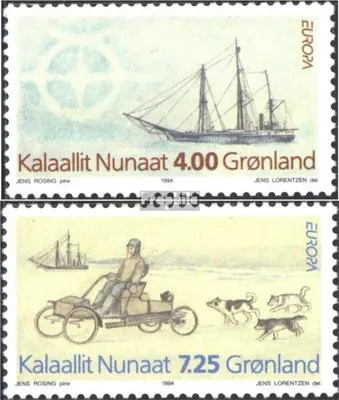 Produktbild von Briefmarken Dänemark - Grönland 1994 Mi 247-248 (kompl.Ausg.) postfrisch Entdeckungen