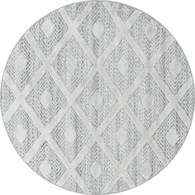 Produktbild von Hochflor Teppich Pepe rund, Farbe: Grau, Größe:120 cm rund