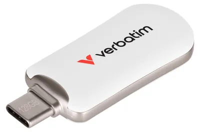 Zdjęcie produktu dla Verbatim 30229, 128 GB, USB Type-C, 3.2 Gen 1 (3.1 Gen 1), 100 MB/s, Bez zatyczki, Biały