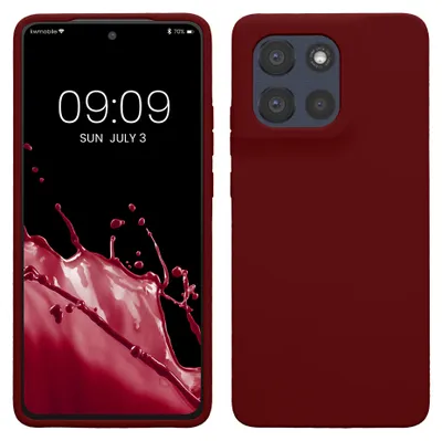Produktbild von kwmobile Handyhülle für Motorola Moto G86 5G Hülle - Case Silikon - Kabelloses Laden - Schutzhülle Cover in Rhabarber Rot