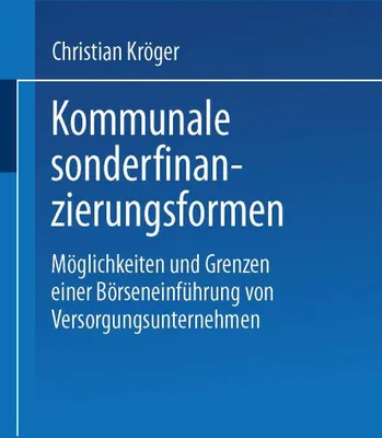Produktbild von Kommunale Sonderfinanzierungsformen