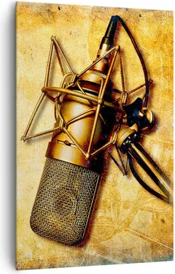 Produktbild von Bild auf Leinwand - Leinwandbild - Einteilig - Mikrofon Musik Lied - 80x120cm - Wand Bild - Wanddeko - Wandbilder - Leinwanddruck - Wanddekoration - Leinwand bilder - Wandbild - PA80x120-0525