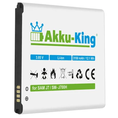 Produktbild von Akku kompatibel mit Samsung EB-BJ700BBC - Li-Ion 3150mAh - für Galaxy J7 2015 SM-J700H, J7 Duos, J7 TD-LTE