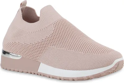 Produktbild von VAN HILL Damen Slip Ons Sportschuhe Sportliche Strick Profil-Sohle Schuhe 841645, Farbe: Rosa, Größe: 40
