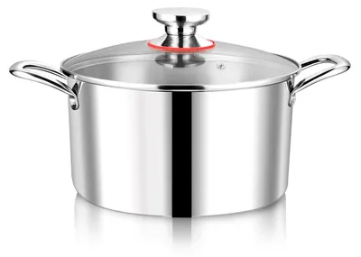 Zdjęcie produktu dla Indukcyjny garnek z pokrywką szklaną - 22 cm