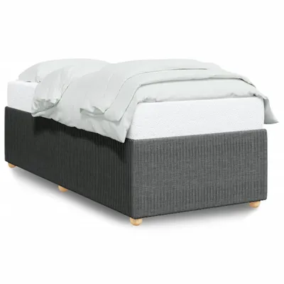 Image de vidaXL Cadre de lit gris foncé Tissu