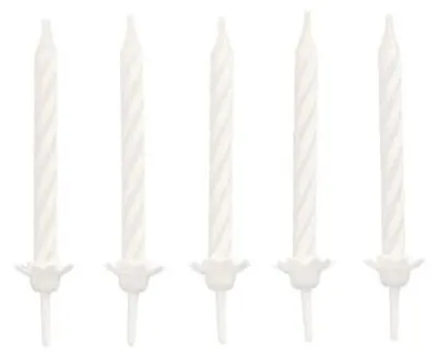 Produktbild von Geburtstagskerzen mit Halter 6 cm weiss