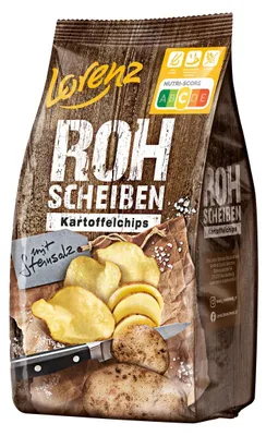 Obrázek produktu pro Lorenz syrové plátky bramborových lupínků s kamennou solí pražené v kotlíku 120g