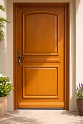 Immagine prodotto di Porta d'ingresso in legno pieno Garnier, H.215xL.90 cm, lato tavolo, a destra, maniglia, cilindro grande, ferramenta