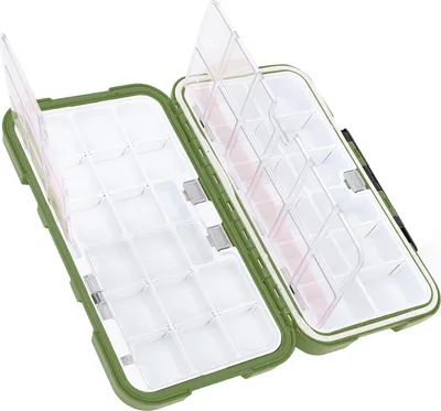 Image de ABS Waterproof Fishing Tackle Box Bait Lure Hooks Storage Case Organizer Container AccessoryC green